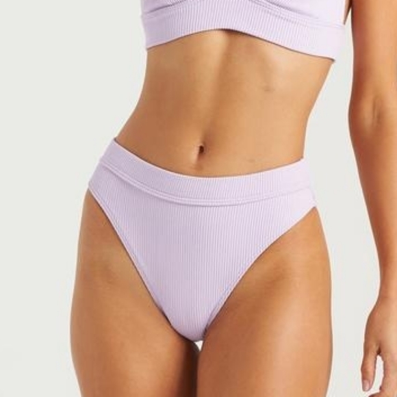 Billabong Maui Rider Bikini Bottoms Ribbed Lilac - Picture 1 of 2